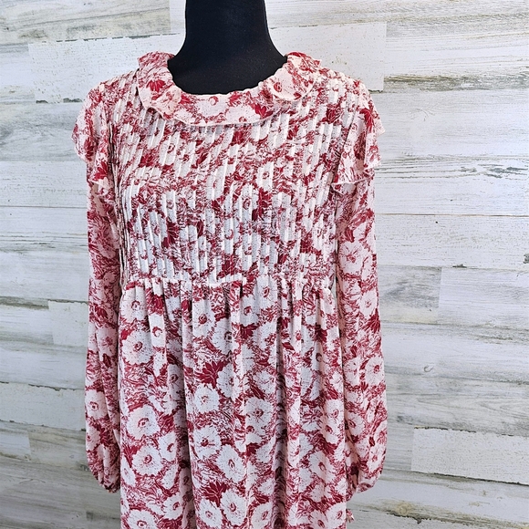 Free People These Dreams Floral Ruffle Mini Dress XS Boho Cottagecore Festival - Picture 8 of 16